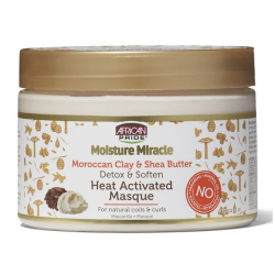 African Pride Moisture Miracle moroccon clay detox Heat Activated Masque